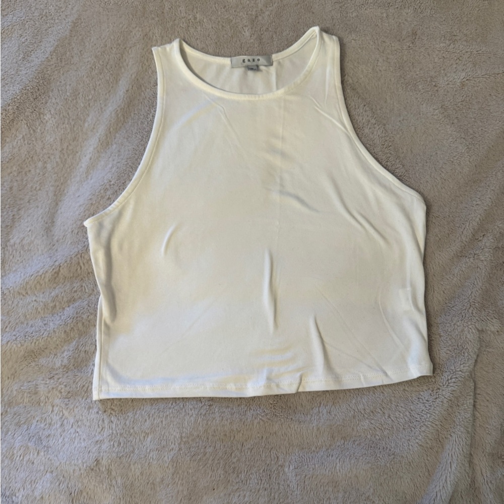 Gaze Cream Crop Tank Top Sleeveless